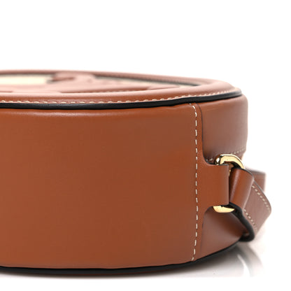 Celine Canvas Calfskin Cuir Triomphe Oval Crossbody Purse Natural Tan 10 of 10
