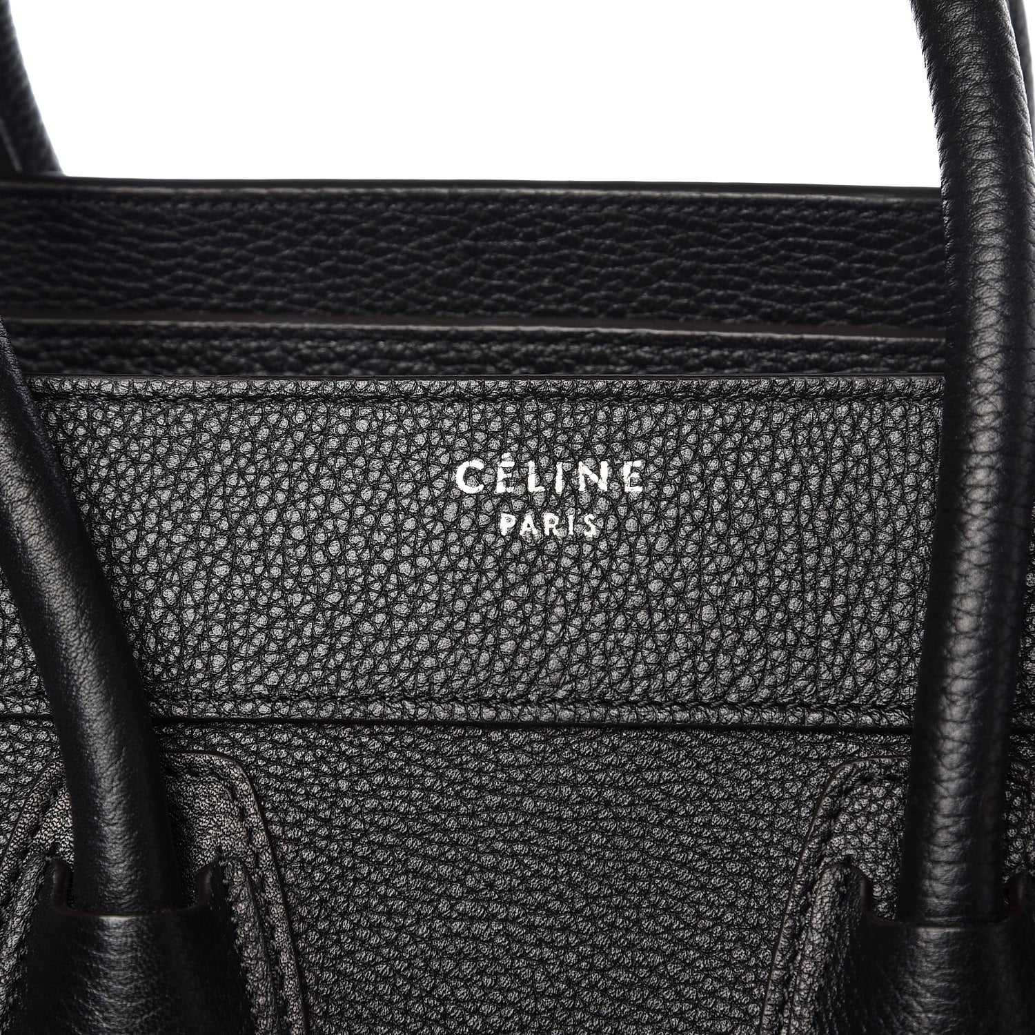 Celine Drummed Calfskin Micro Luggage Black 8 of 8