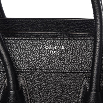 Celine Drummed Calfskin Micro Luggage Black 8 of 8