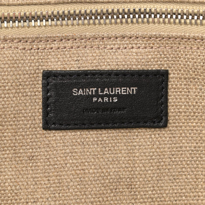 Saint Laurent Linen Calfskin Rive Gauche Tote Optic White 6 of 12