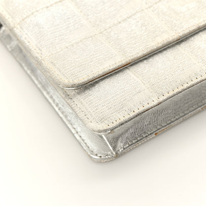 Chanel Nylon Travel Wallet On Chain WOC Metallic Silver 11 of 13
