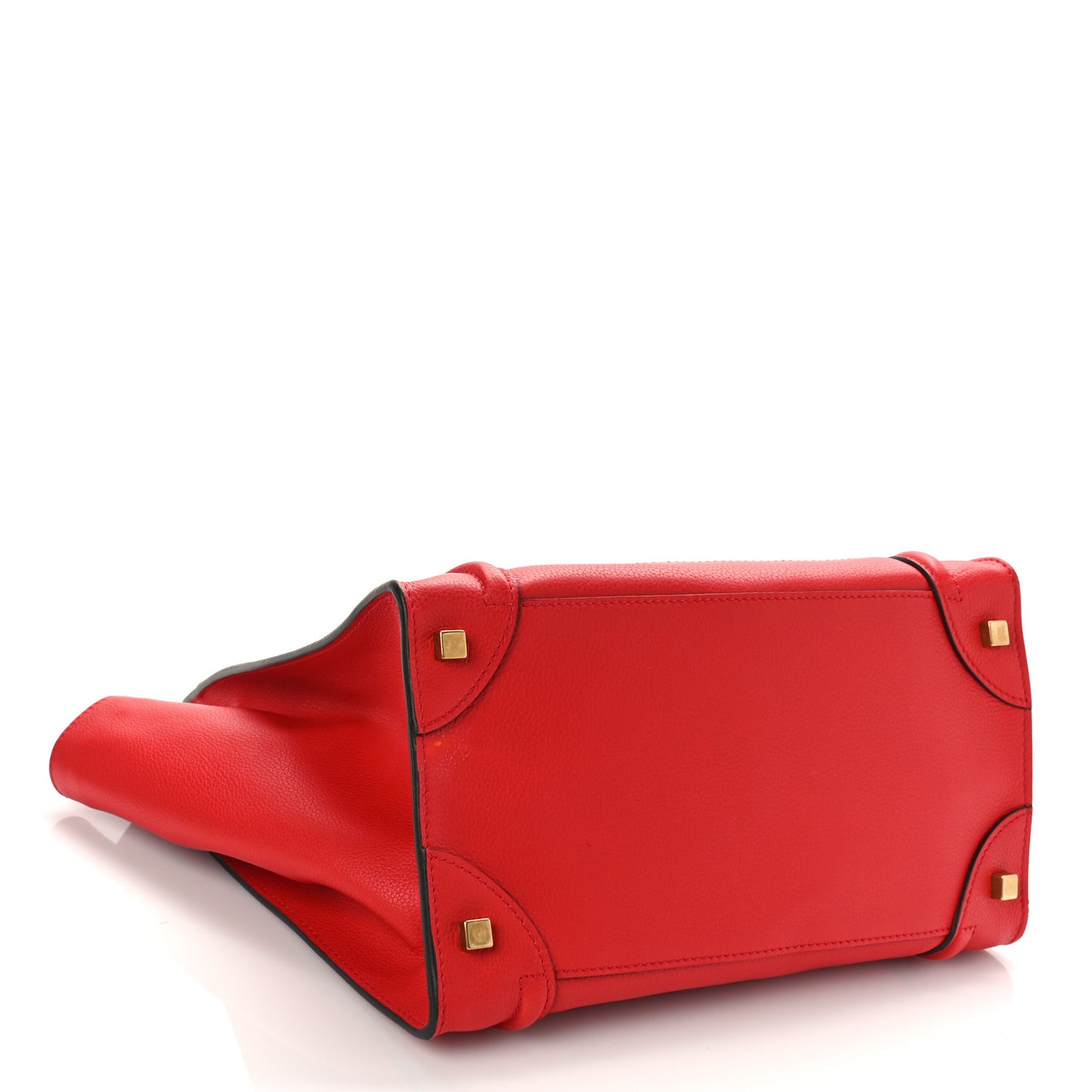 Drummed Calfskin Mini Luggage Coquelicot
