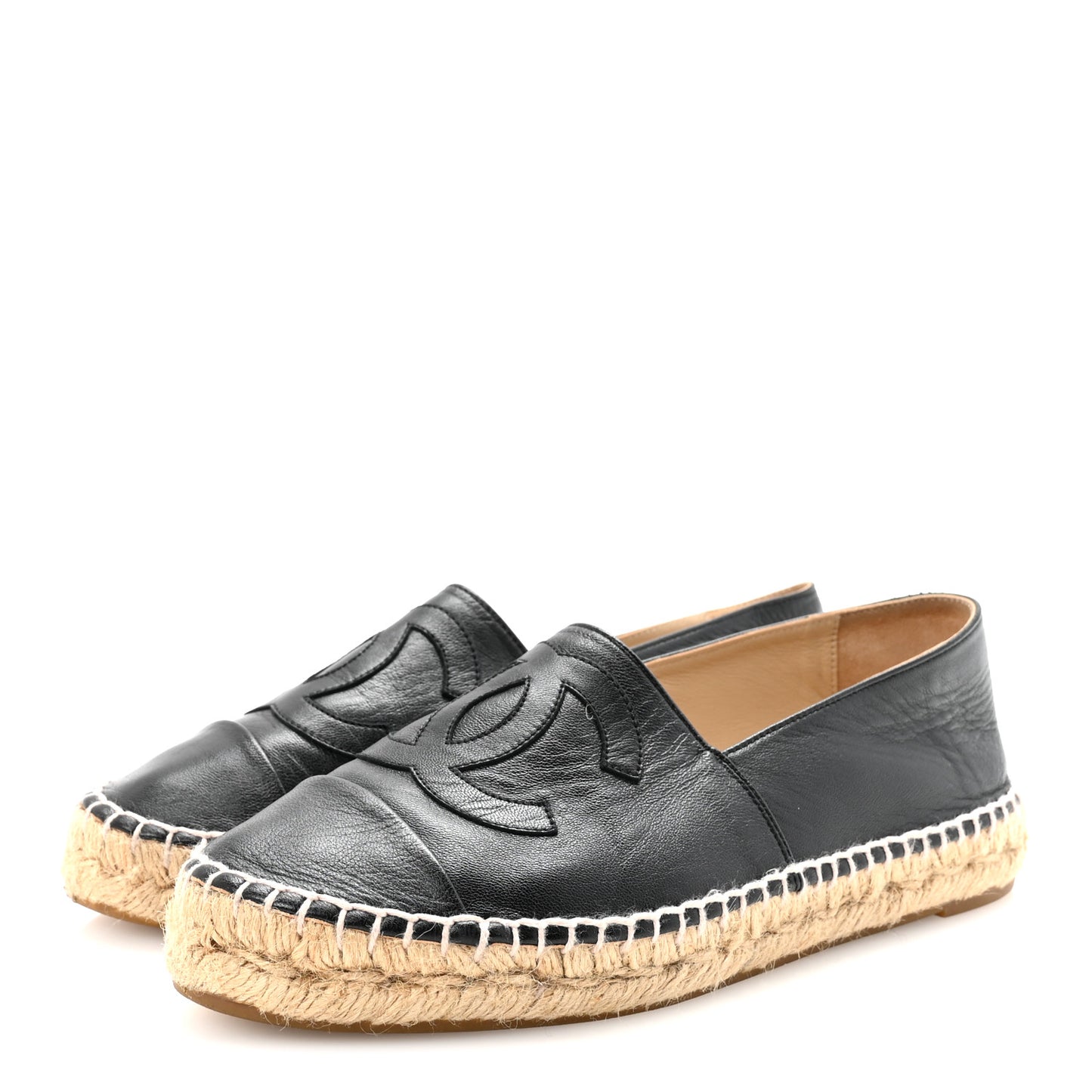 Lambskin CC Espadrilles 37 Black