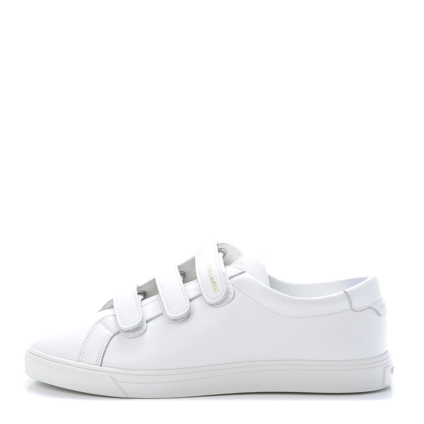 Calfskin Mens Andy Velcro Strap Low Top Sneakers 39 White