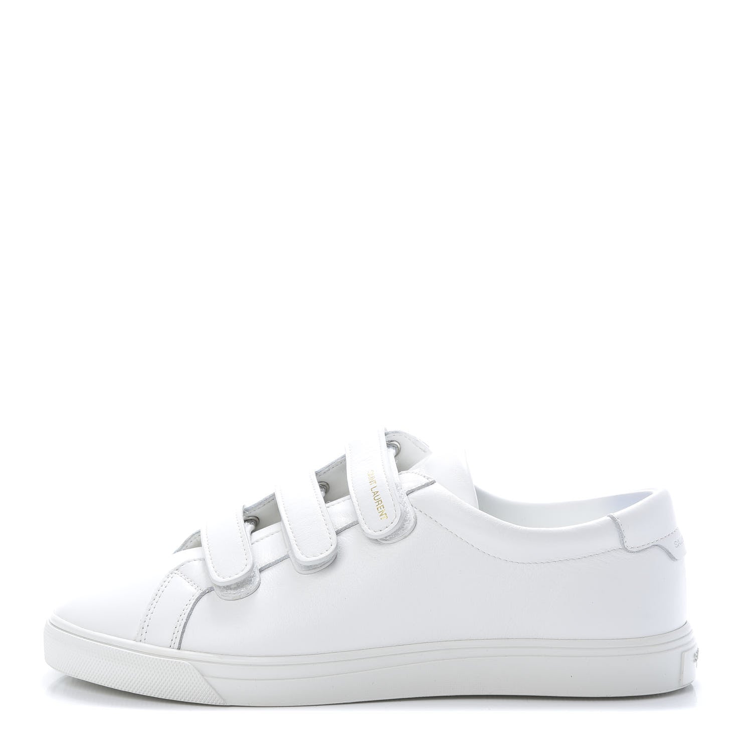 Saint Laurent Calfskin Mens Andy Velcro Strap Low Top Sneakers 39 White 1 of 8
