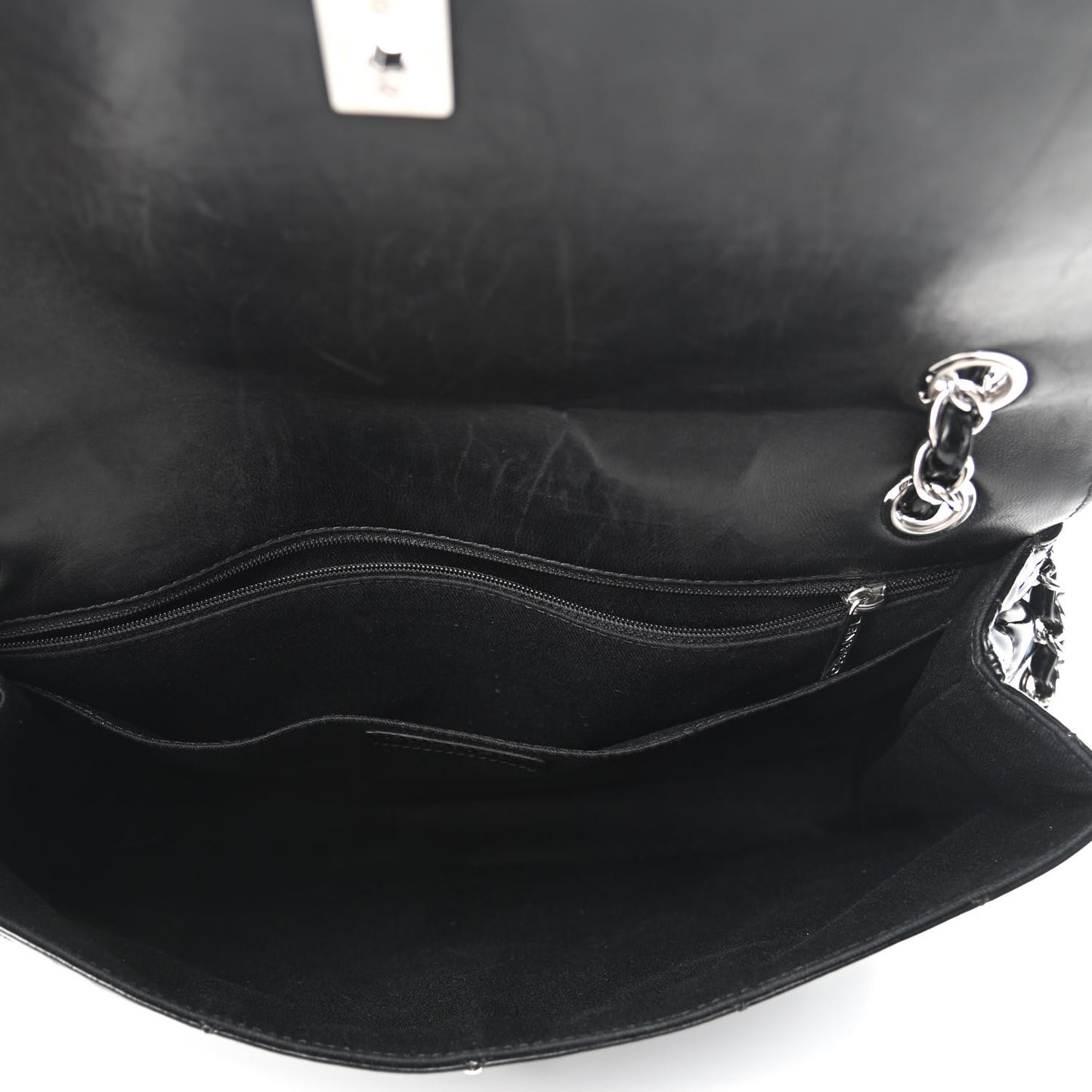 Vinyl Quilted In the Business Flap Bag Black
