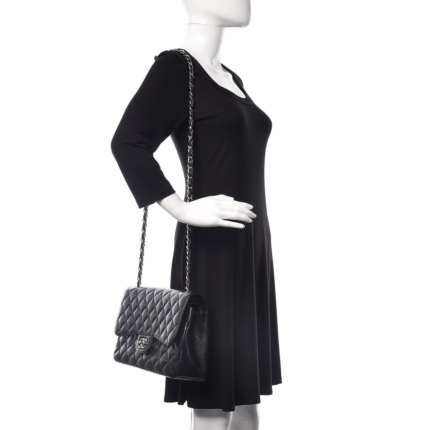 Chanel Caviar Quilted Jumbo Double Flap Black 2 of 16
