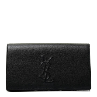 Saint Laurent Calfskin Monogram Large Belle De Jour Clutch Black 1 of 3