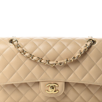 Chanel Caviar Quilted Medium Double Flap Beige Clair 10 of 11