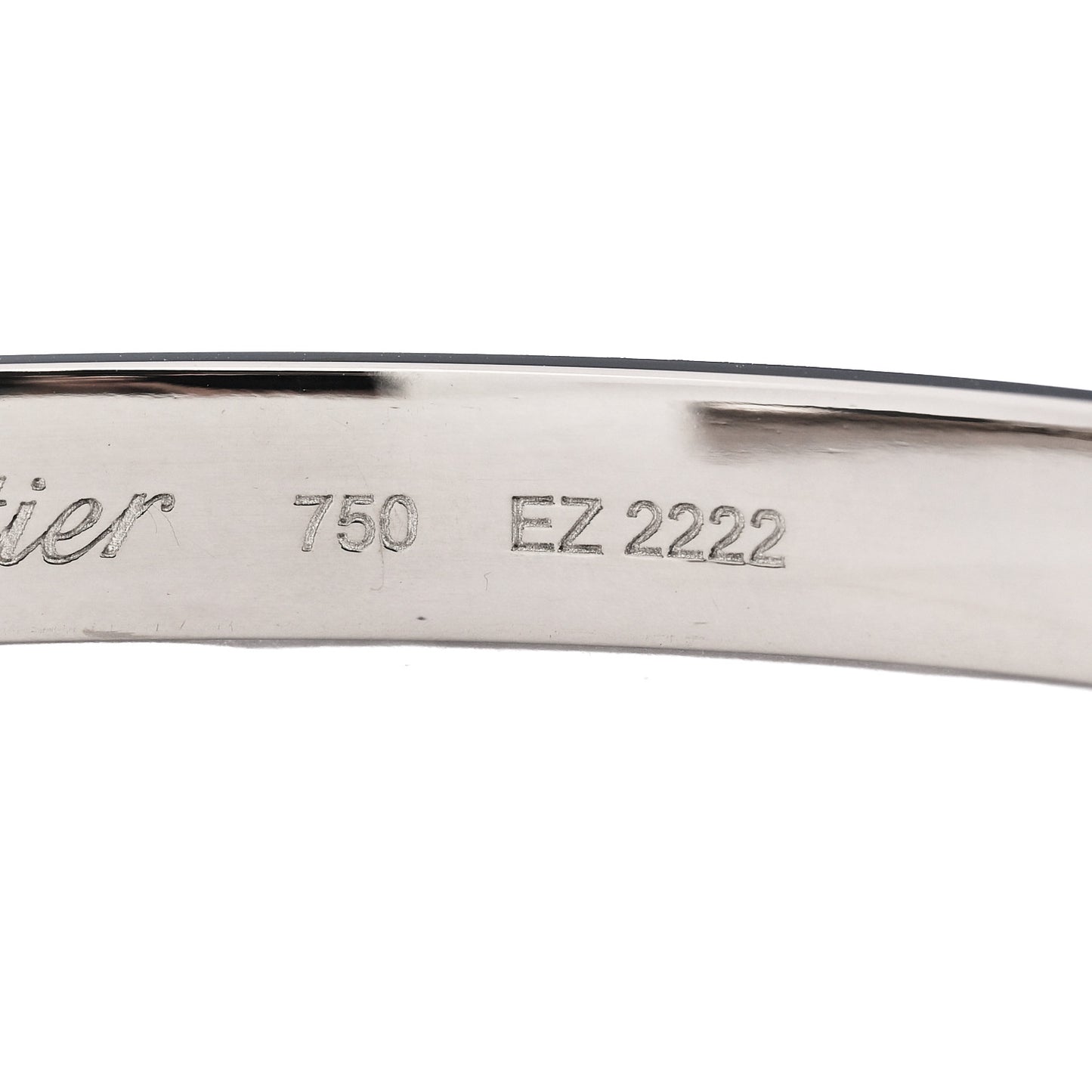 18K White Gold LOVE Cuff Bracelet 17