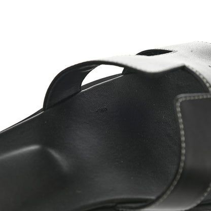 Hermes Box Calfskin Oran Sandals 40.5 Black 9 of 10