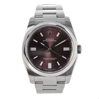 Rolex Stainless Steel 36mm Oyster Perpetual Watch Red Grape 116000 1 of 9