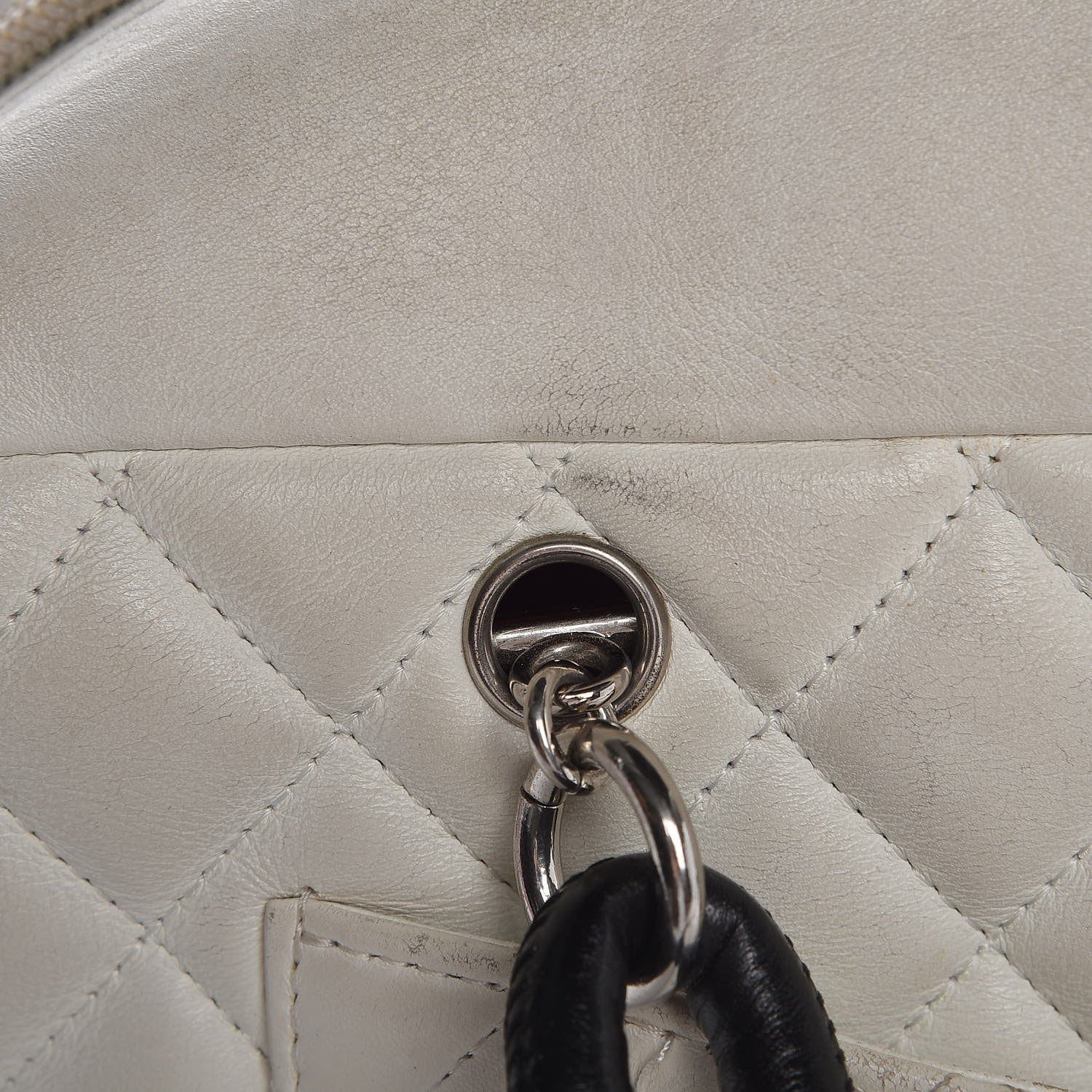 Chanel Calfskin Python Quilted Large Cambon Bowler White 20 of 26