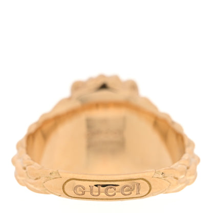 Gucci 18K Yellow Gold Diamond Chrome Diopside Lion Head Ring 52 6 3 of 4