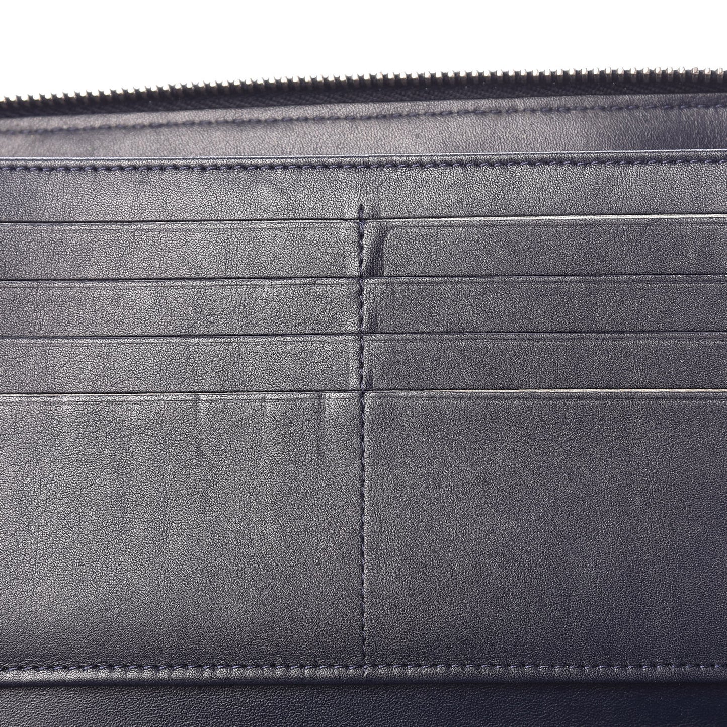 Caviar Quilted Large Zip Around Organizer Wallet Blue
