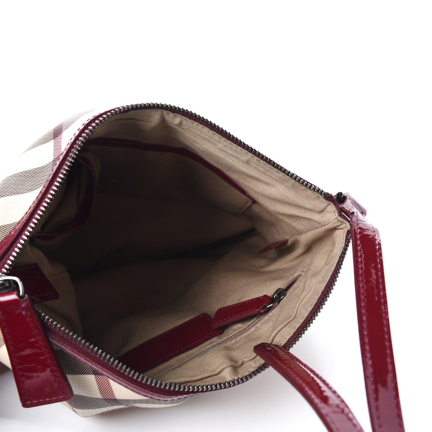 Burberry Patent Nova Check Julia Crossbody Bag Dark Red 5 of 13