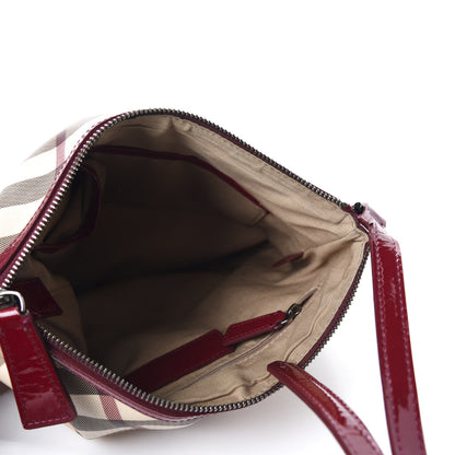 Burberry Patent Nova Check Julia Crossbody Bag Dark Red 5 of 13