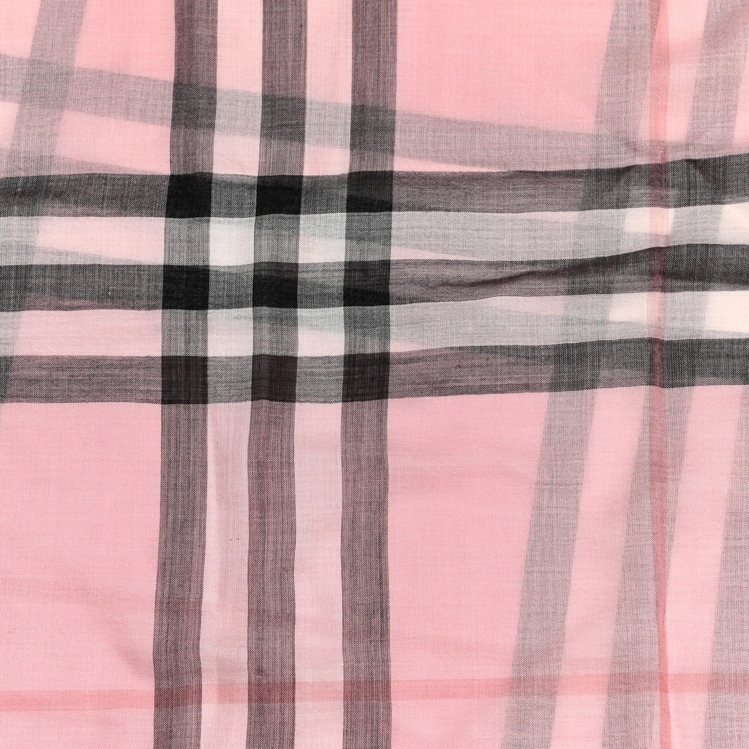 Burberry Wool Silk Gauze Giant Check Scarf Alabaster Pink 4 of 6