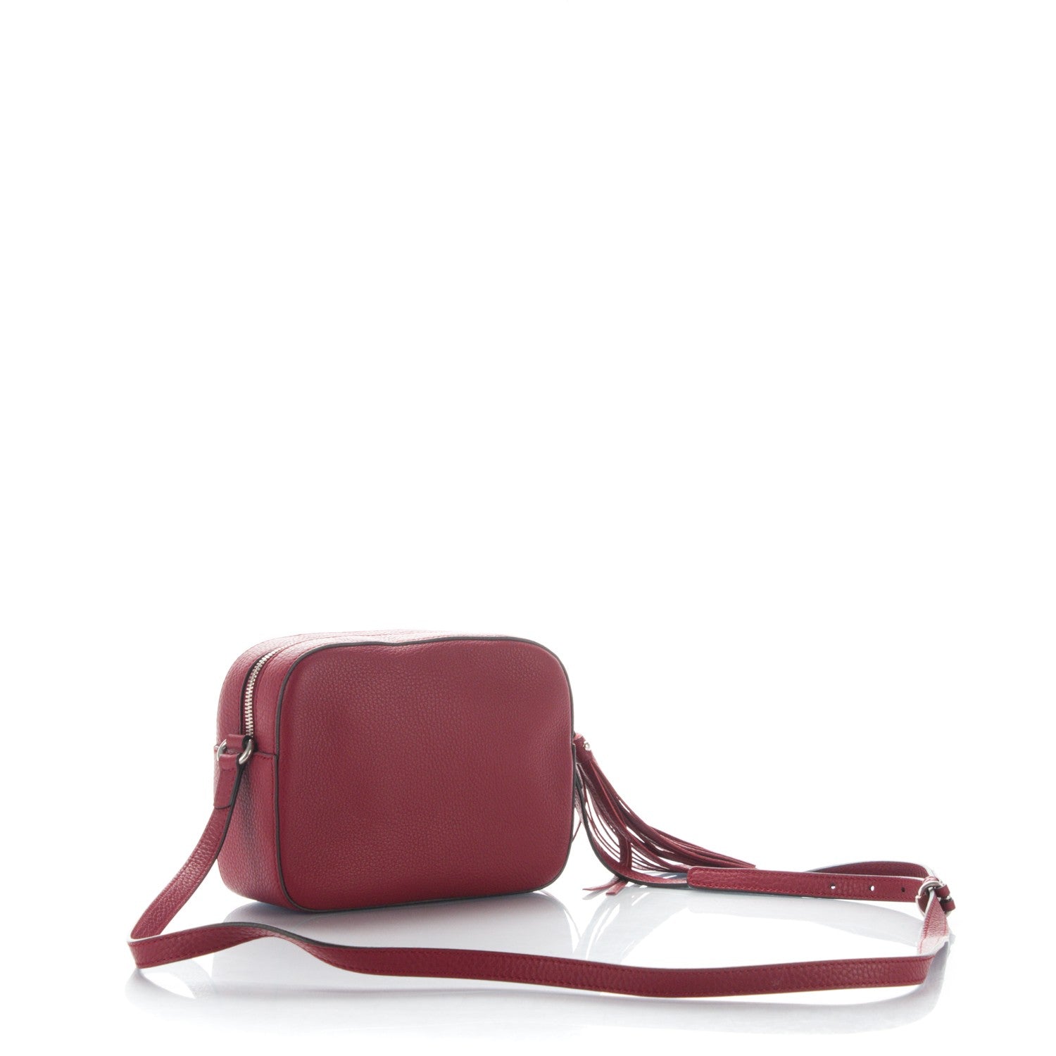 Gucci Pebbled Calfskin Studded Small Soho Disco Bag Soft Burgundy 3 of 7