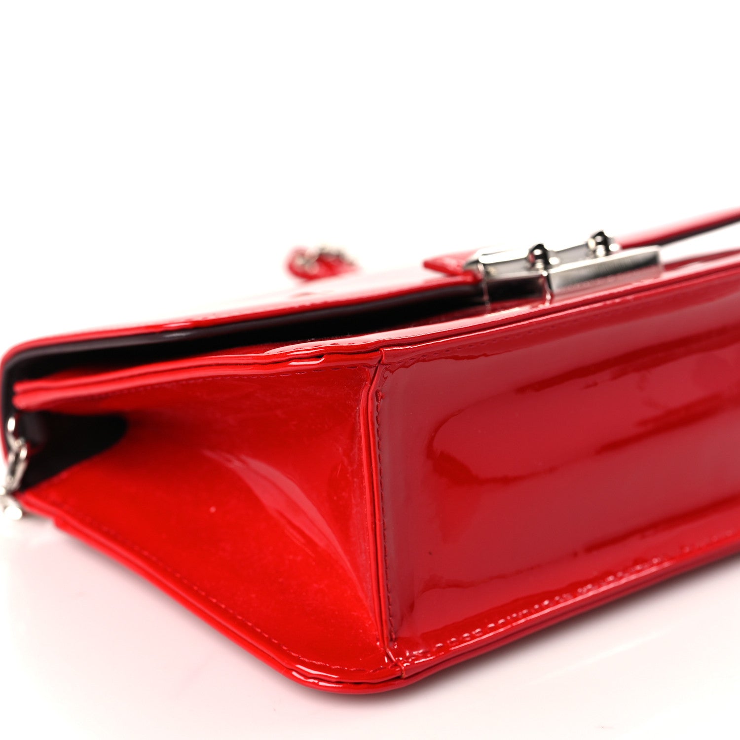 Christian Dior Metallic Box Patent Calfskin Miss Dior Promenade Pouch Red 10 of 10