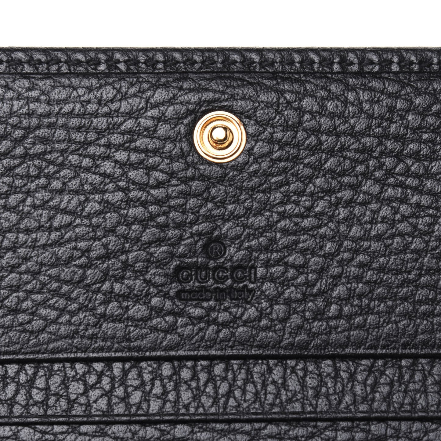 Pebbled Calfskin GG Marmont Card Case Black