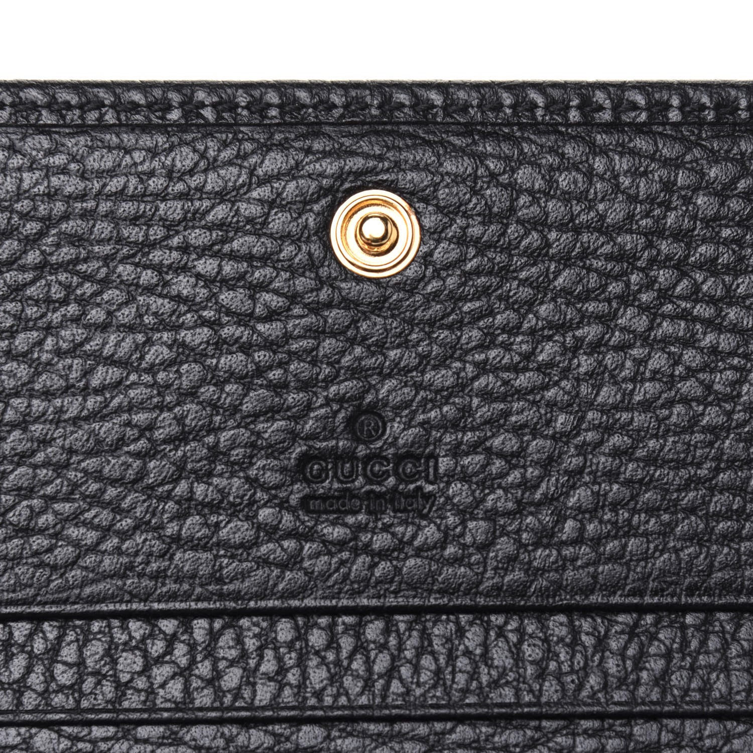 Gucci Pebbled Calfskin GG Marmont Card Case Black 6 of 9