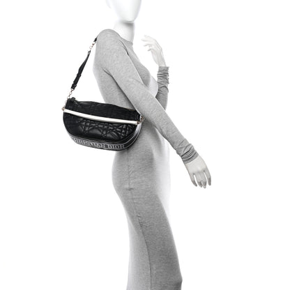 Christian Dior Lambskin Cannage Medium Dior Vibe Hobo Bag Black 2 of 12