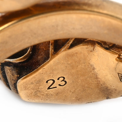 Gucci Tiger Heads Double Wrap Ring 9 Aged Gold 5 of 5