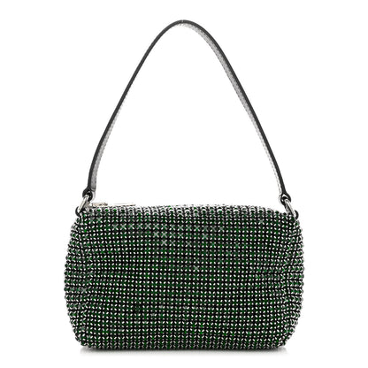 Alexander Wang Mesh Crystal Rhinestone Mini Heiress Pouch Emerald Green 1 of 9