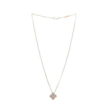 Van Cleef & Arpels 18K Yellow Gold Mother of Pearl Vintage Alhambra Pendant Necklace 3 of 7