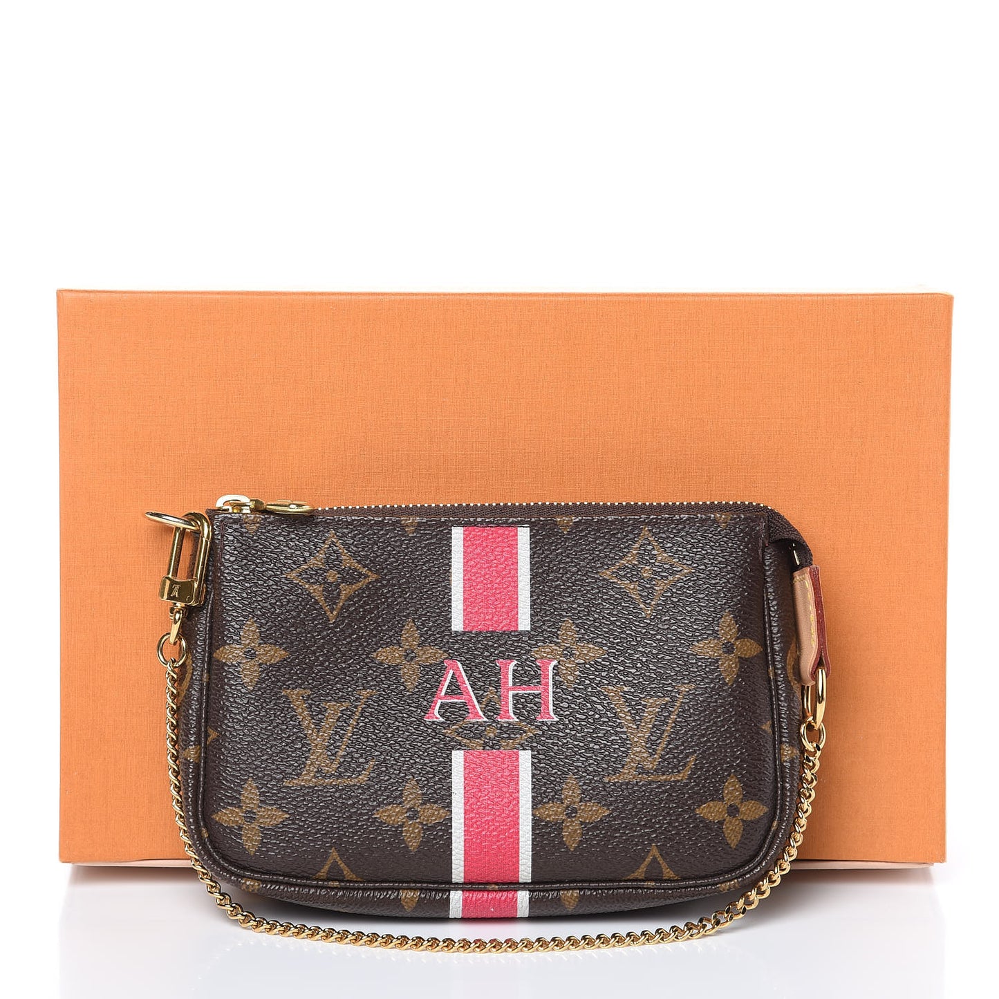 Monogram My LV Heritage Mini Pochette Accessories White Fuchsia