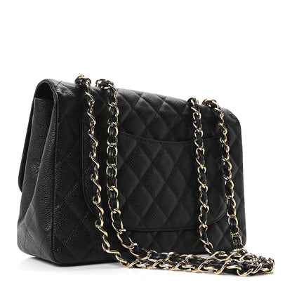 Chanel Caviar Quilted Jumbo Single Flap Black 2 of 10