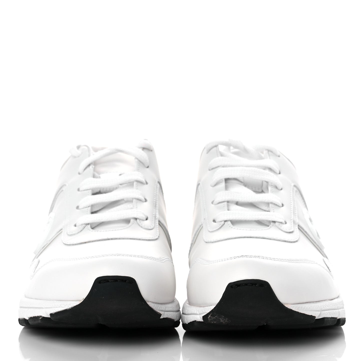 Calfskin Womens Interlocking G Sneakers 38 White