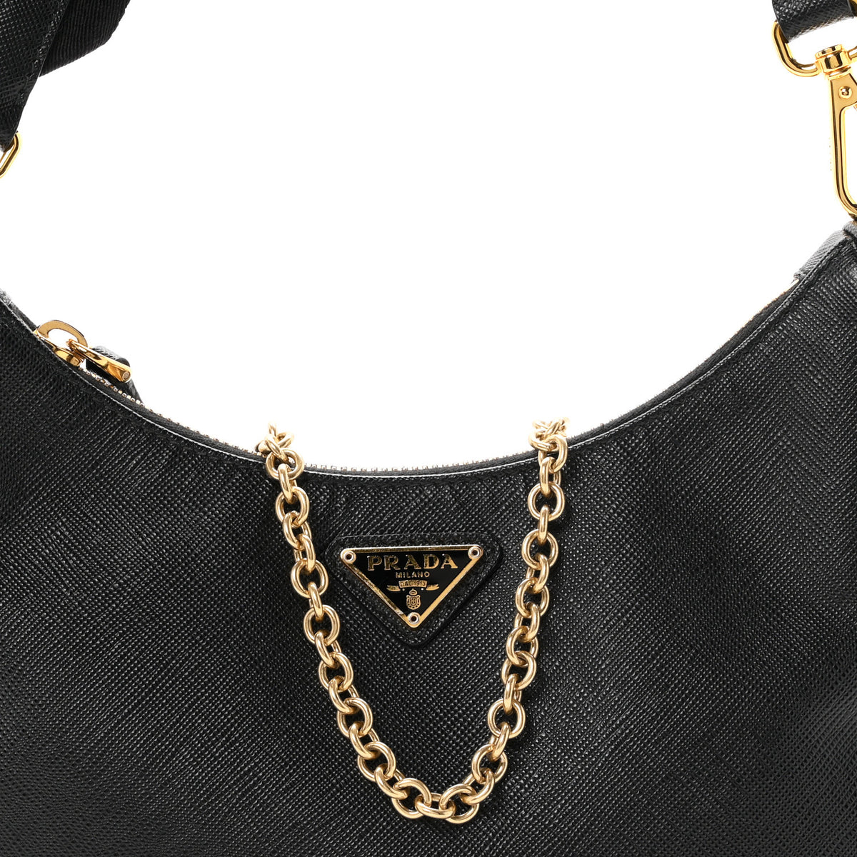 Prada Saffiano Lux Re-Edition 2005 Shoulder Bag Black 9 of 11