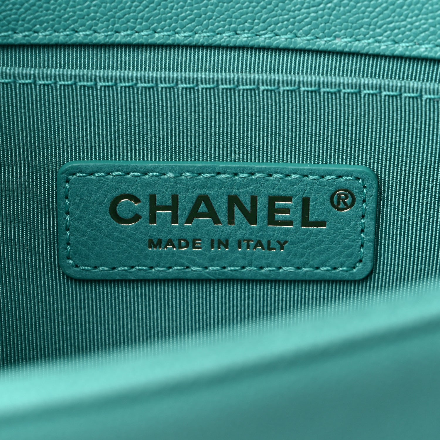 Chanel Caviar Chevron Quilted Small Boy Flap Green 6 of 10