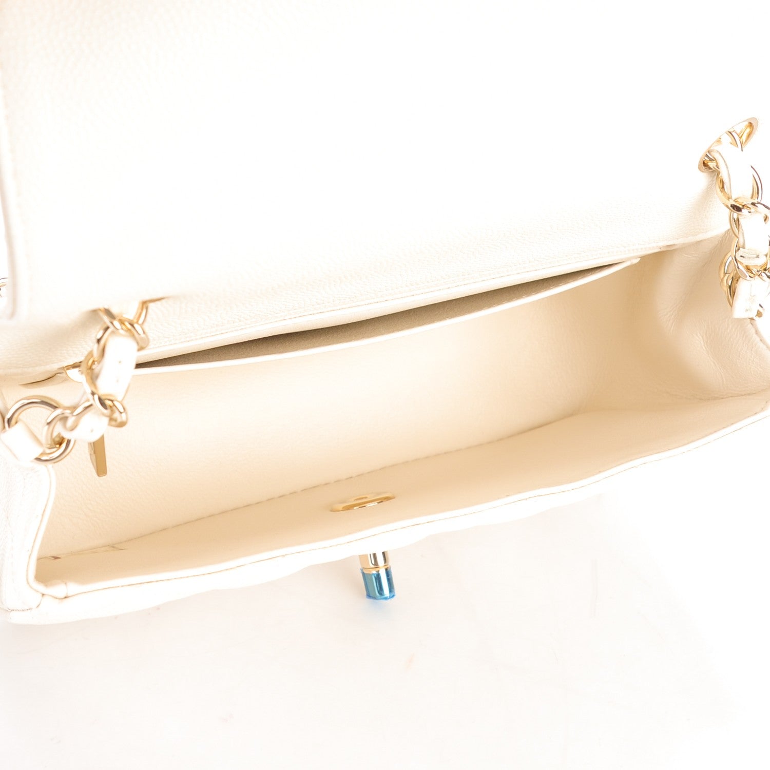 Chanel Caviar Quilted Mini Rectangular Flap White 5 of 8