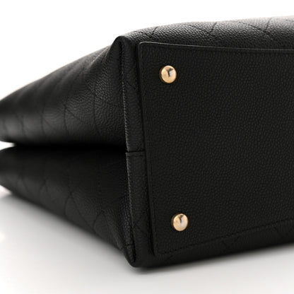 Chanel Caviar Stitched Large Shopping Tote Bag Black 9 of 10