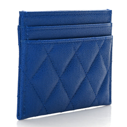 Chanel Caviar Quilted Studded CC Card Holder Blue 3 of 9