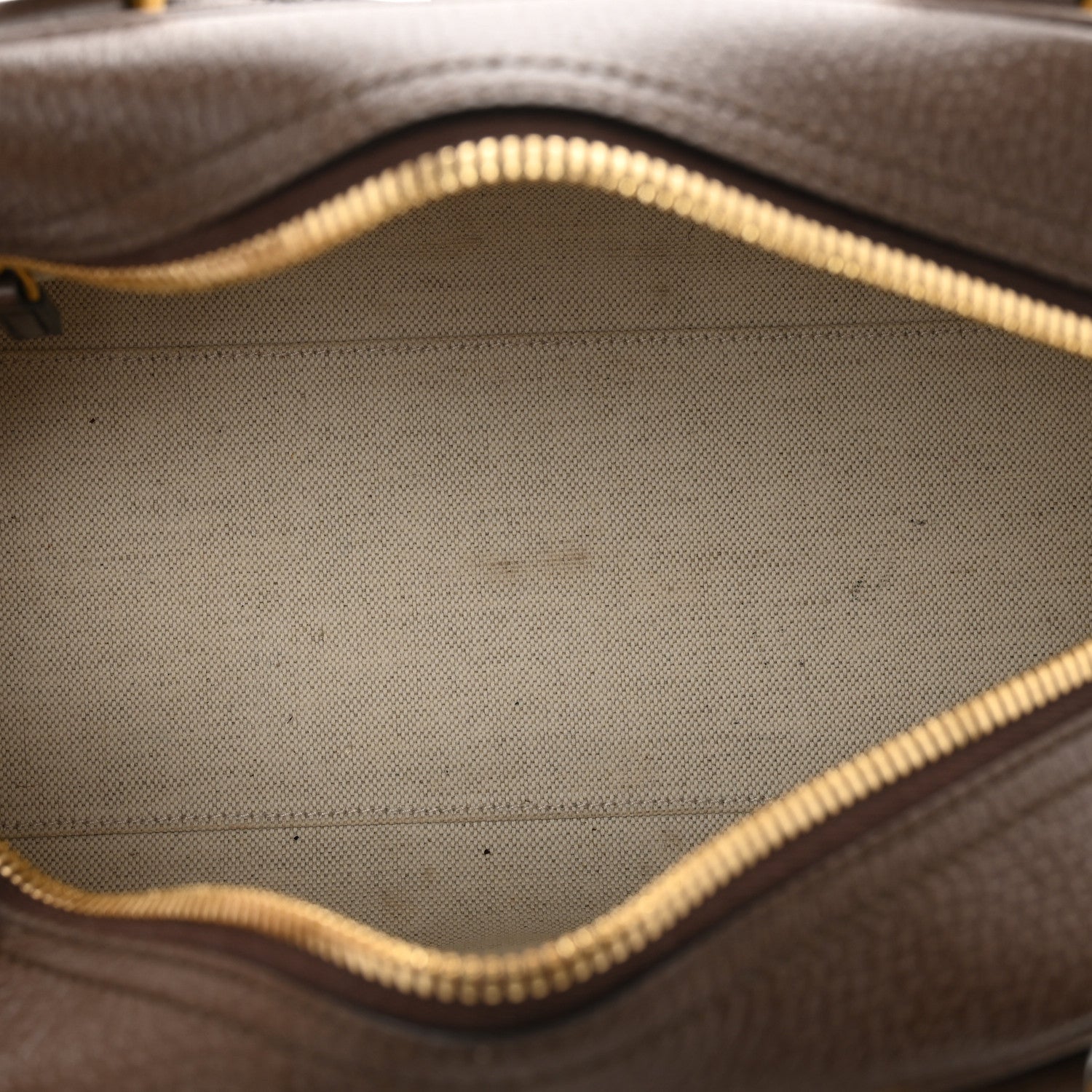Gucci GG Supreme Monogram Textured Dollar Calfskin Web Medium Ophidia Top Handle Bowler Bag Beige Ebony New Acero 6 of 10