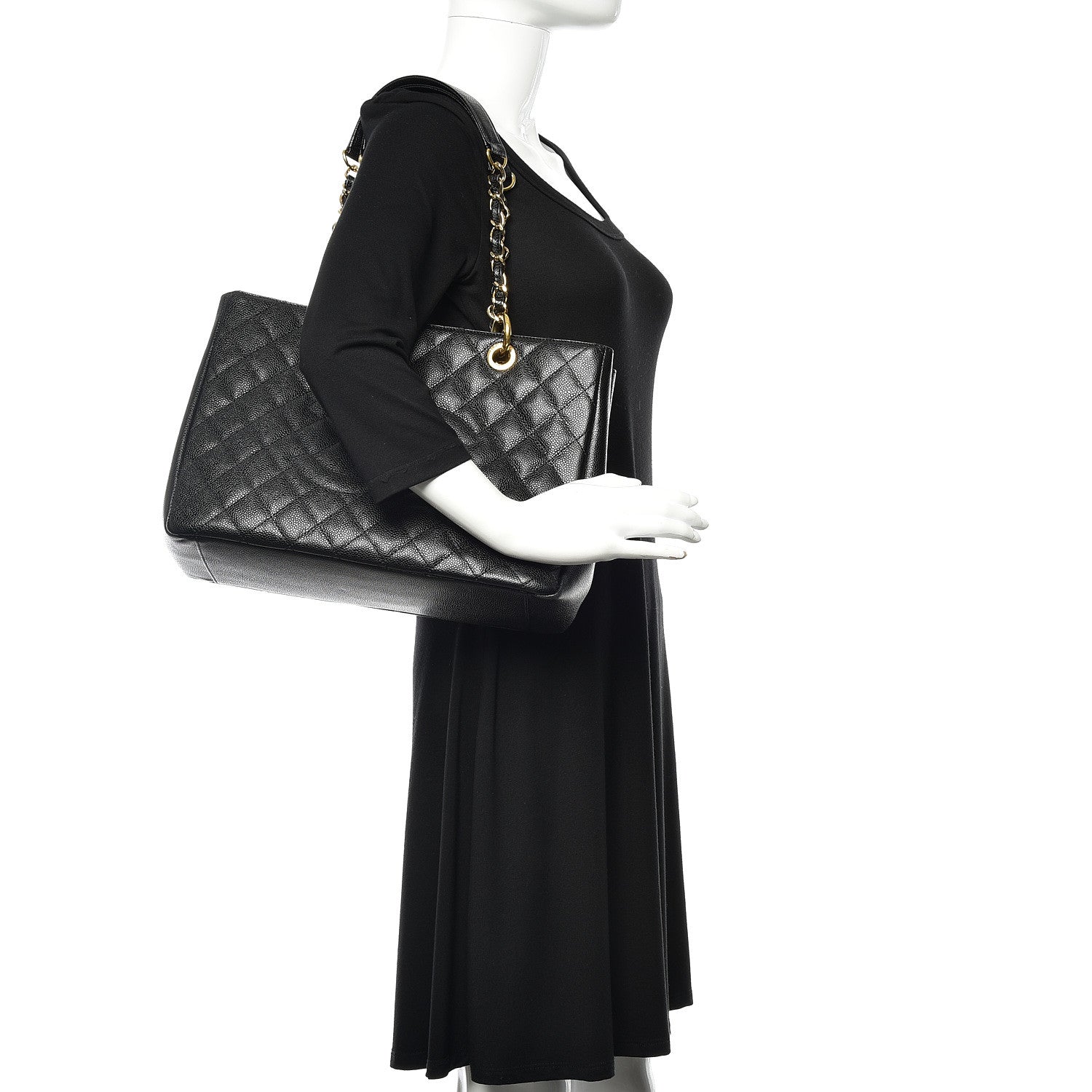 Chanel Caviar Quilted Grand Shopping Tote GST Black 2 of 10