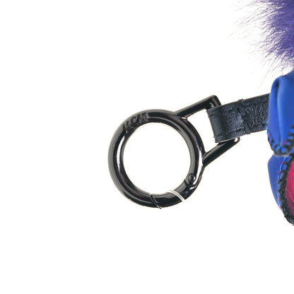 MCM Fox Fur Rabbit Punk Bag Charm Purple 6 of 6