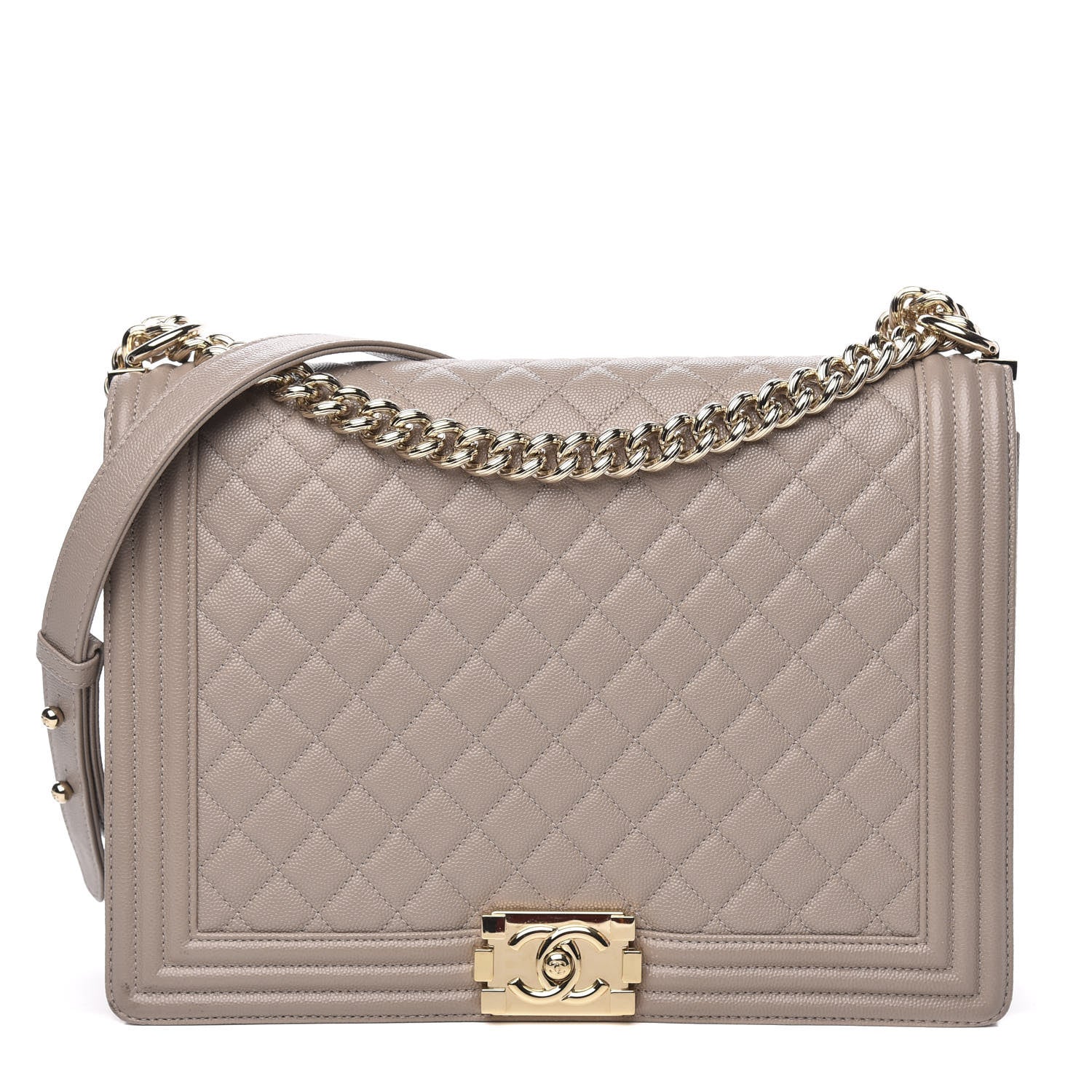 Chanel Caviar Quilted Large Boy Flap Beige 1 of 11