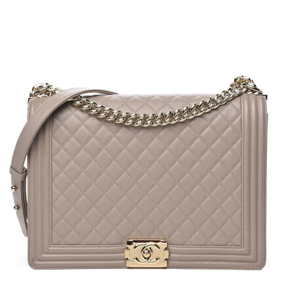 Chanel Caviar Quilted Large Boy Flap Beige 1 of 11