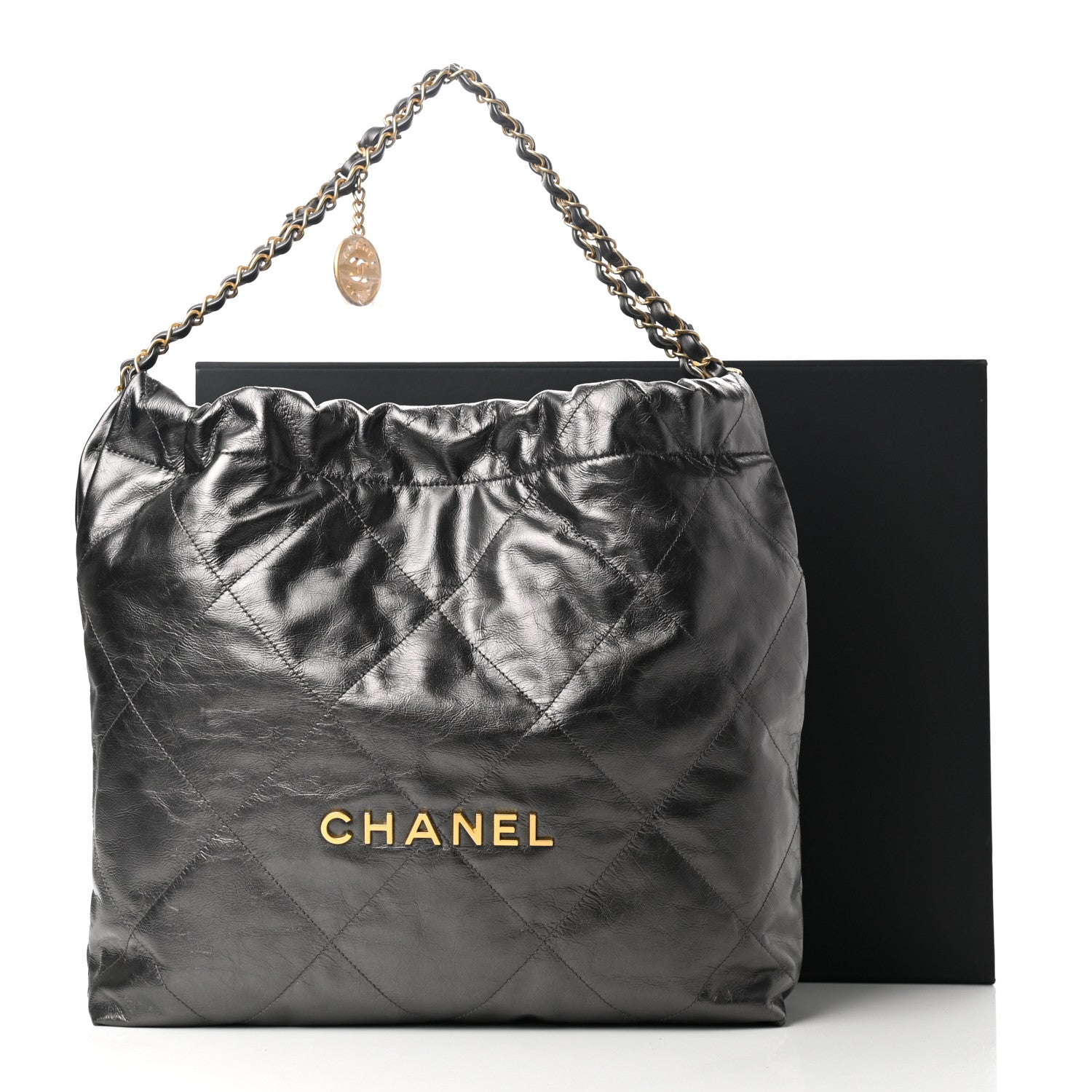 Chanel Metallic Calfskin Quilted Chanel 22 Ruthenium 12 of 12