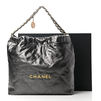 Chanel Metallic Calfskin Quilted Chanel 22 Ruthenium 12 of 12