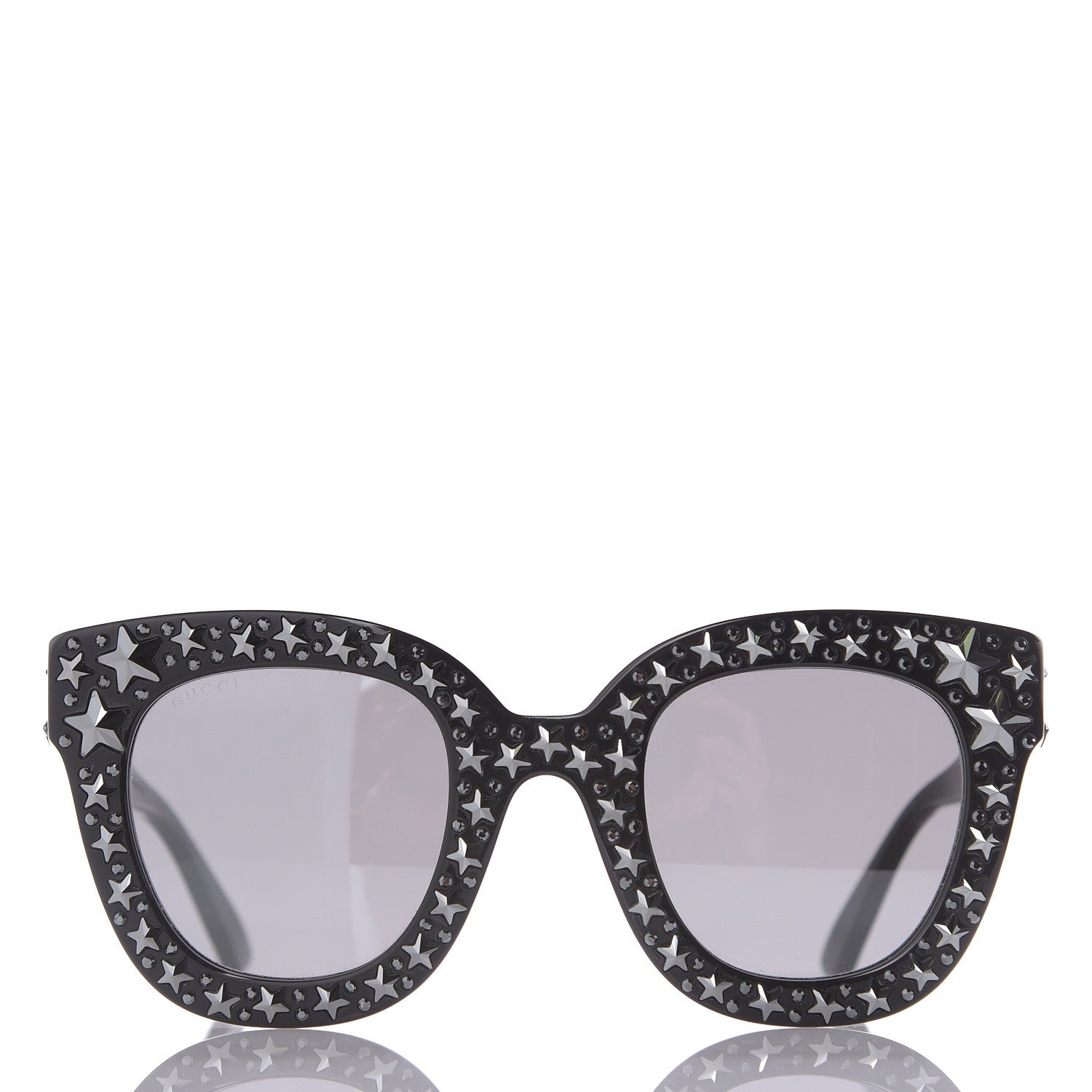 Gucci Acetate Stars Cat Eye Sunglasses GG0116S Black 3 of 8