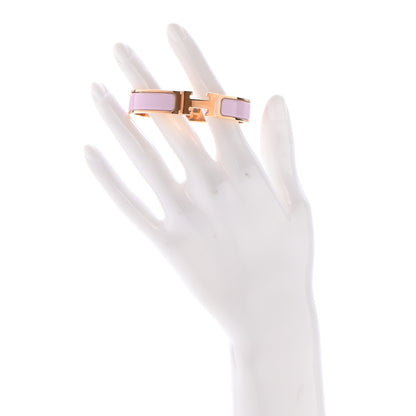 Hermes Enamel Narrow Clic Clac H Bracelet PM Rose Dragee 2 of 4