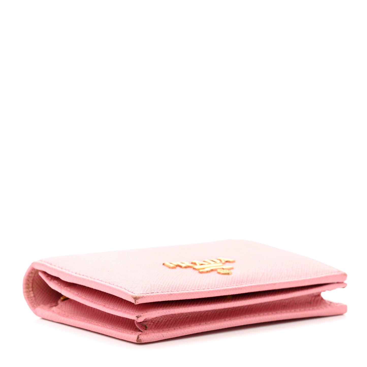 Saffiano Metal Compact Snap Bi-Fold Wallet Petalo