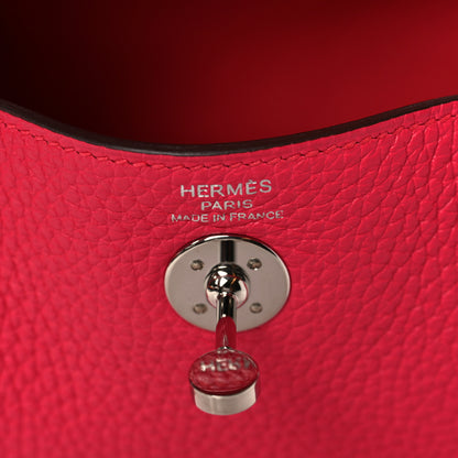 Hermes Taurillon Clemence Mini Lindy 20 Rose Extreme 6 of 10