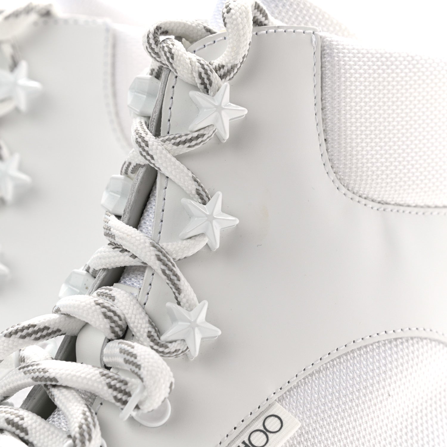 Jimmy Choo Calfskin Mesh Inca Platform Hiking Boots 43 White 4 of 10